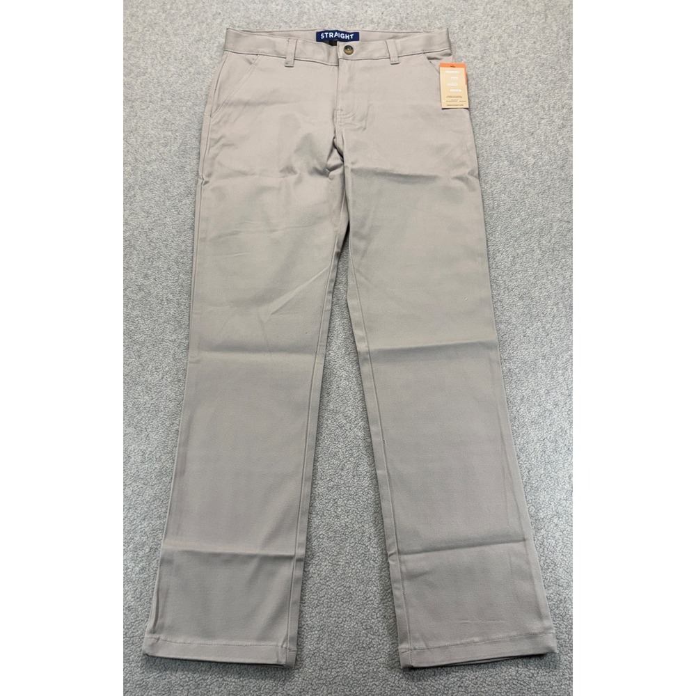 NWT French Toast Kids Straight Leg School Uniform Pants Khaki Beige Stretch 16